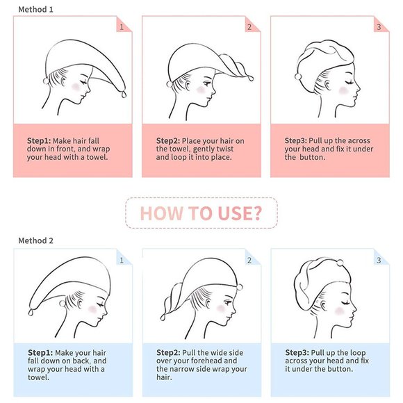 4PCS Rapid Fast Drying Hair Absorbent Microfiber Towel Turban Wrap Soft Shower - Picture 4 of 4